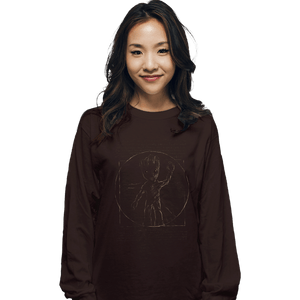 Shirts Long Sleeve Shirts, Unisex / Small / Dark Chocolate Vitruvian Groot