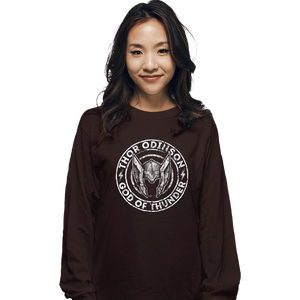 Secret_Shirts Long Sleeve Shirts, Unisex / Small / Dark Chocolate Thor God Of Thunder