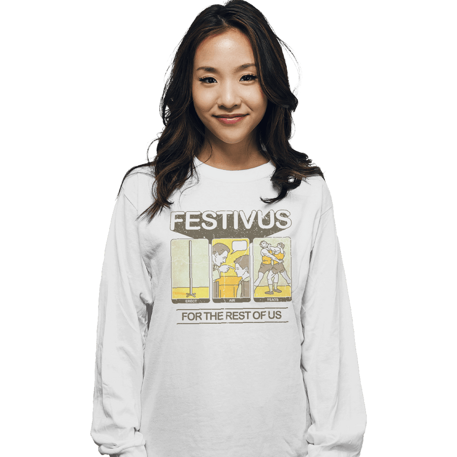 Shirts Long Sleeve Shirts, Unisex / Small / White Festivus
