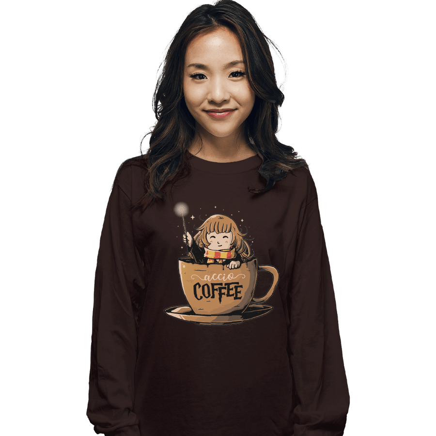Shirts Long Sleeve Shirts, Unisex / Small / Dark Chocolate Accio Coffee