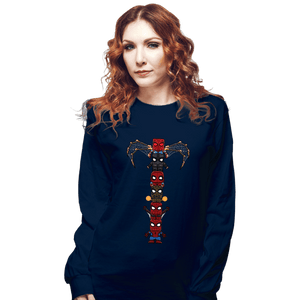 Daily_Deal_Shirts Long Sleeve Shirts, Unisex / Small / Navy Totem Of Spiders