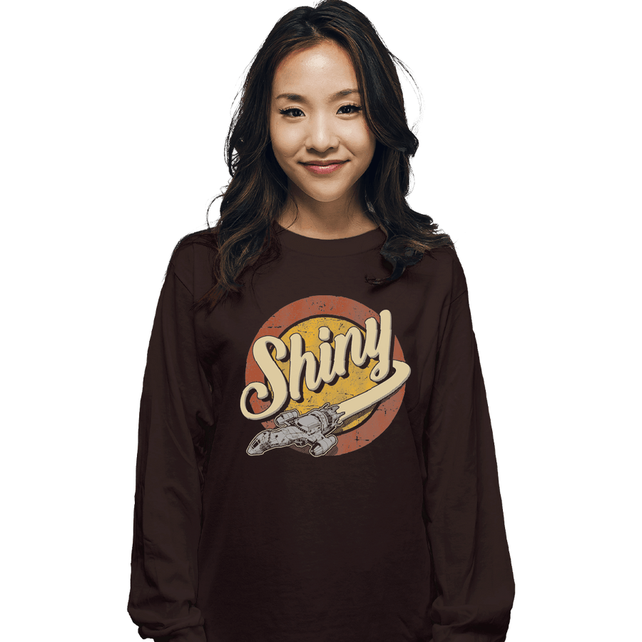 Shirts Long Sleeve Shirts, Unisex / Small / Dark Chocolate Shiny