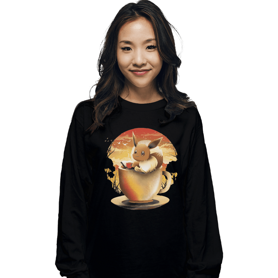 Shirts Long Sleeve Shirts, Unisex / Small / Black Eevee Tea