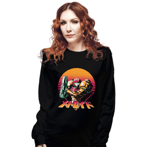 Secret_Shirts Long Sleeve Shirts, Unisex / Small / Black Retro Space Hunter