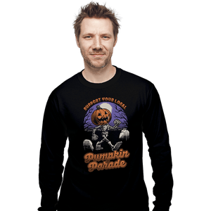 Shirts Long Sleeve Shirts, Unisex / Small / Black Halloween Pumpkin Parade