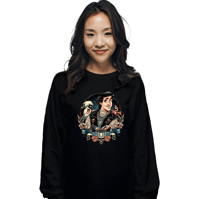Daily_Deal_Shirts Long Sleeve Shirts, Unisex / Small / Black Explore The Sea