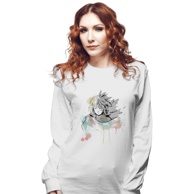Secret_Shirts Long Sleeve Shirts, Unisex / Small / White Watercolor Howl