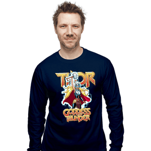 Daily_Deal_Shirts Long Sleeve Shirts, Unisex / Small / Navy Mighty Thor
