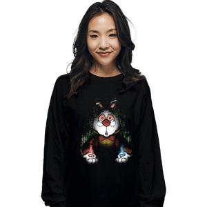 Daily_Deal_Shirts Long Sleeve Shirts, Unisex / Small / Black White Rabbit