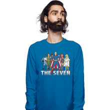 Load image into Gallery viewer, Shirts Long Sleeve Shirts, Unisex / Small / Sapphire Cartoon Seven
