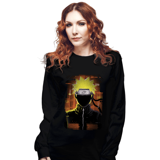 Shirts Long Sleeve Shirts, Unisex / Small / Black Glitch Naruto