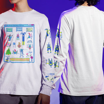 Daily_Deal_Shirts Long Sleeve Shirts, Unisex / Small / White Skiing Free Long Sleeve