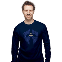 Load image into Gallery viewer, Shirts Long Sleeve Shirts, Unisex / Small / Navy Triforce Labyrinth

