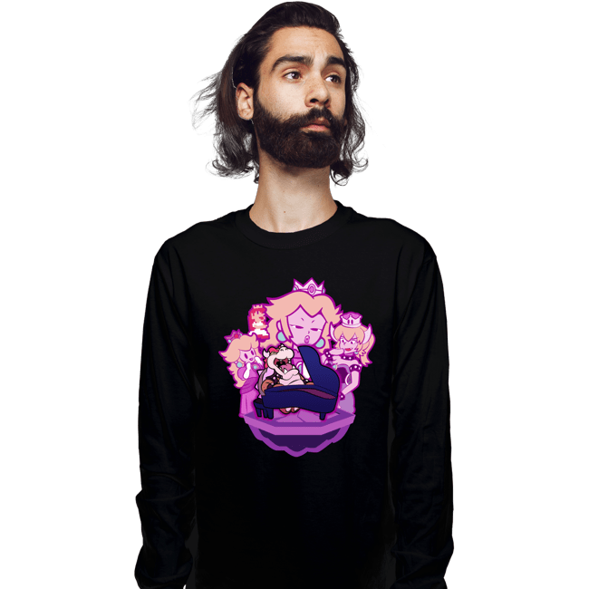 Daily_Deal_Shirts Long Sleeve Shirts, Unisex / Small / Black Peaches!