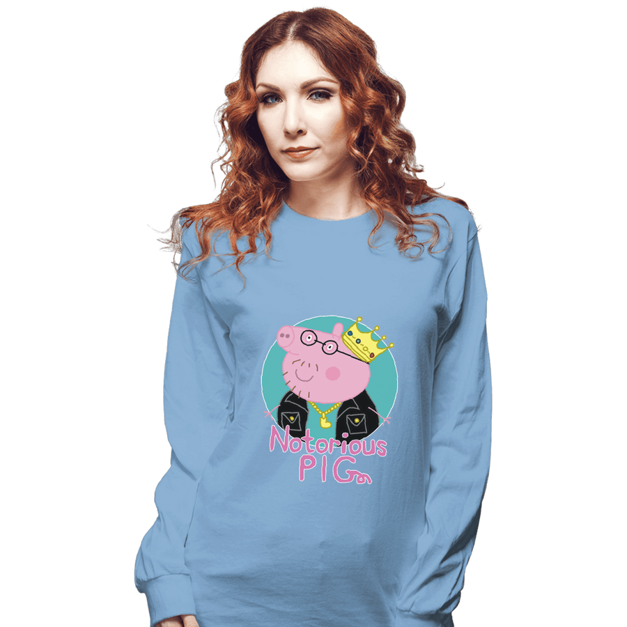 Shirts Long Sleeve Shirts, Unisex / Small / Powder Blue Notorious PIG