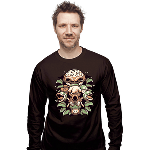 Shirts Long Sleeve Shirts, Unisex / Small / Dark Chocolate Retro Garden