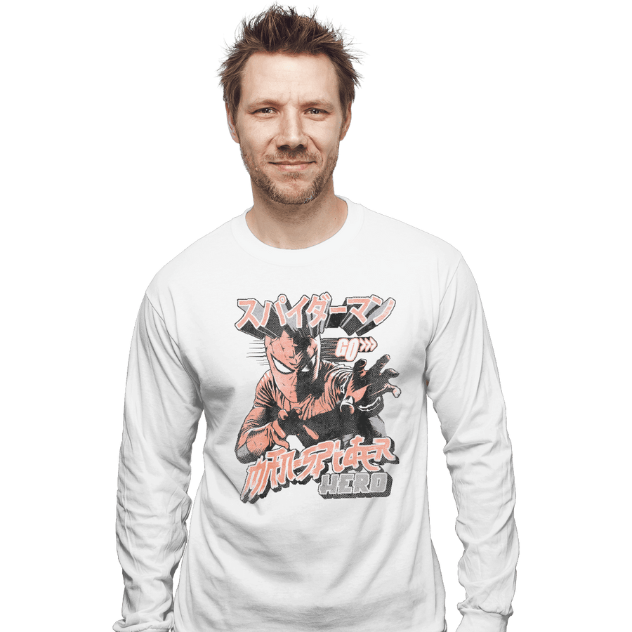 Shirts Long Sleeve Shirts, Unisex / Small / White Japanese Man Spider