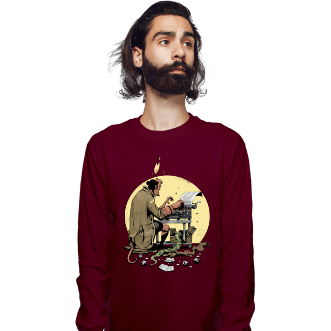 Daily_Deal_Shirts Long Sleeve Shirts, Unisex / Small / Maroon Hellboy's Report