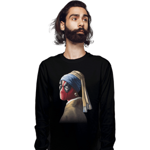 Shirts Long Sleeve Shirts, Unisex / Small / Black Hero With A Pearl Earring