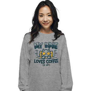 Daily_Deal_Shirts Long Sleeve Shirts, Unisex / Small / Sports Grey Innie Loves Coffee