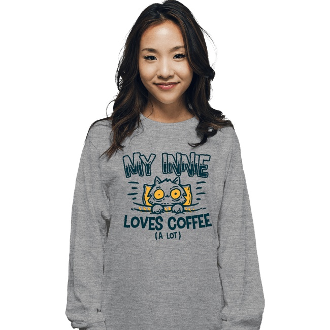 Daily_Deal_Shirts Long Sleeve Shirts, Unisex / Small / Sports Grey Innie Loves Coffee