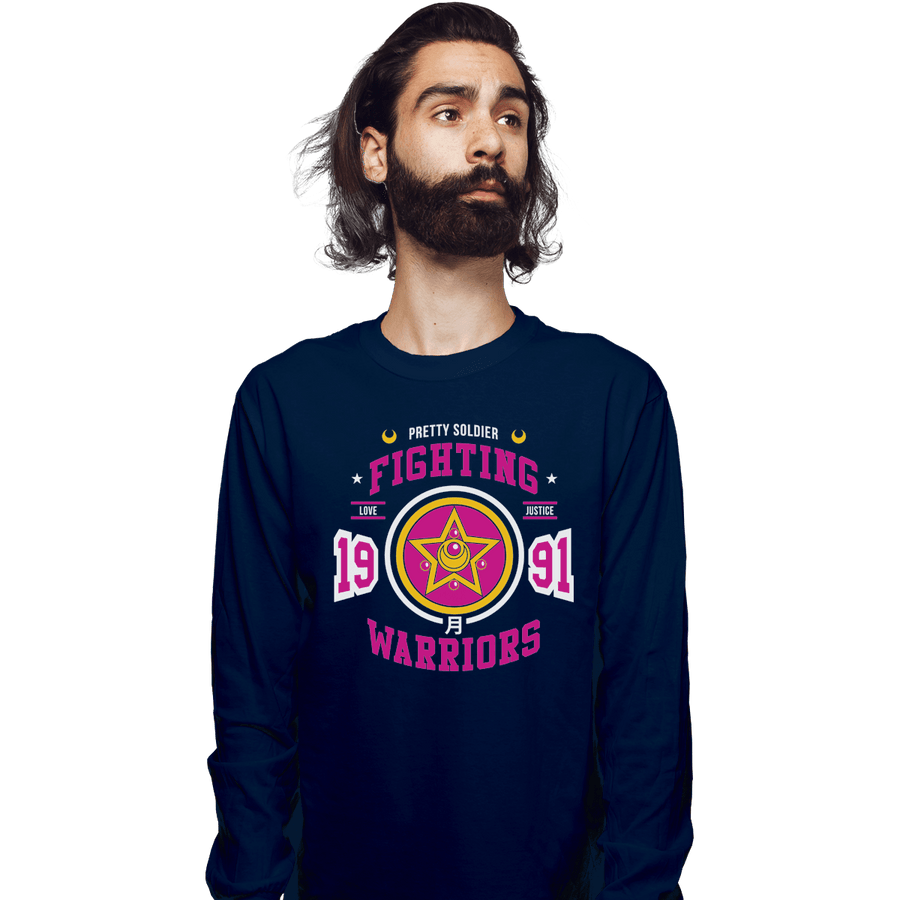 Shirts Long Sleeve Shirts, Unisex / Small / Navy Fighting Senshi