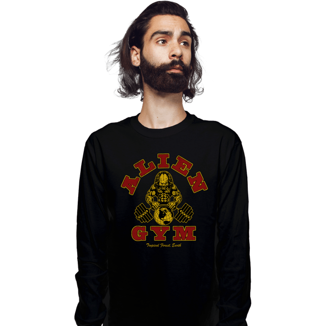 Daily_Deal_Shirts Long Sleeve Shirts, Unisex / Small / Black Alien Gym