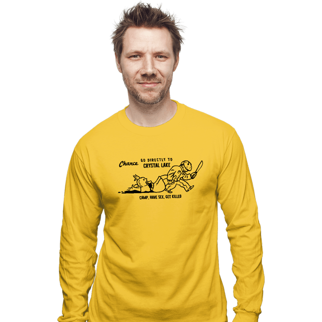 Daily_Deal_Shirts Long Sleeve Shirts, Unisex / Small / Gold Go To Camp Crystal Lake