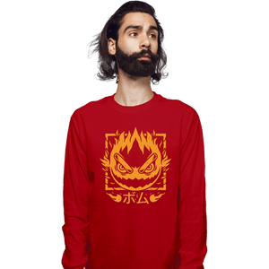 Shirts Long Sleeve Shirts, Unisex / Small / Red Fireball Bomb