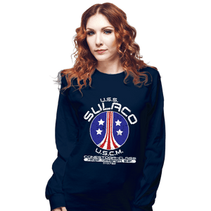 Daily_Deal_Shirts Long Sleeve Shirts, Unisex / Small / Navy USS Sulaco