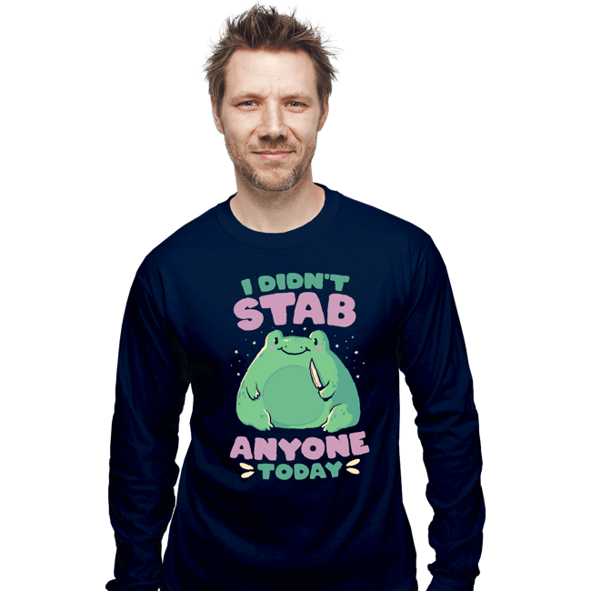 Secret_Shirts Long Sleeve Shirts, Unisex / Small / Navy Didn't Stab Anyone Today