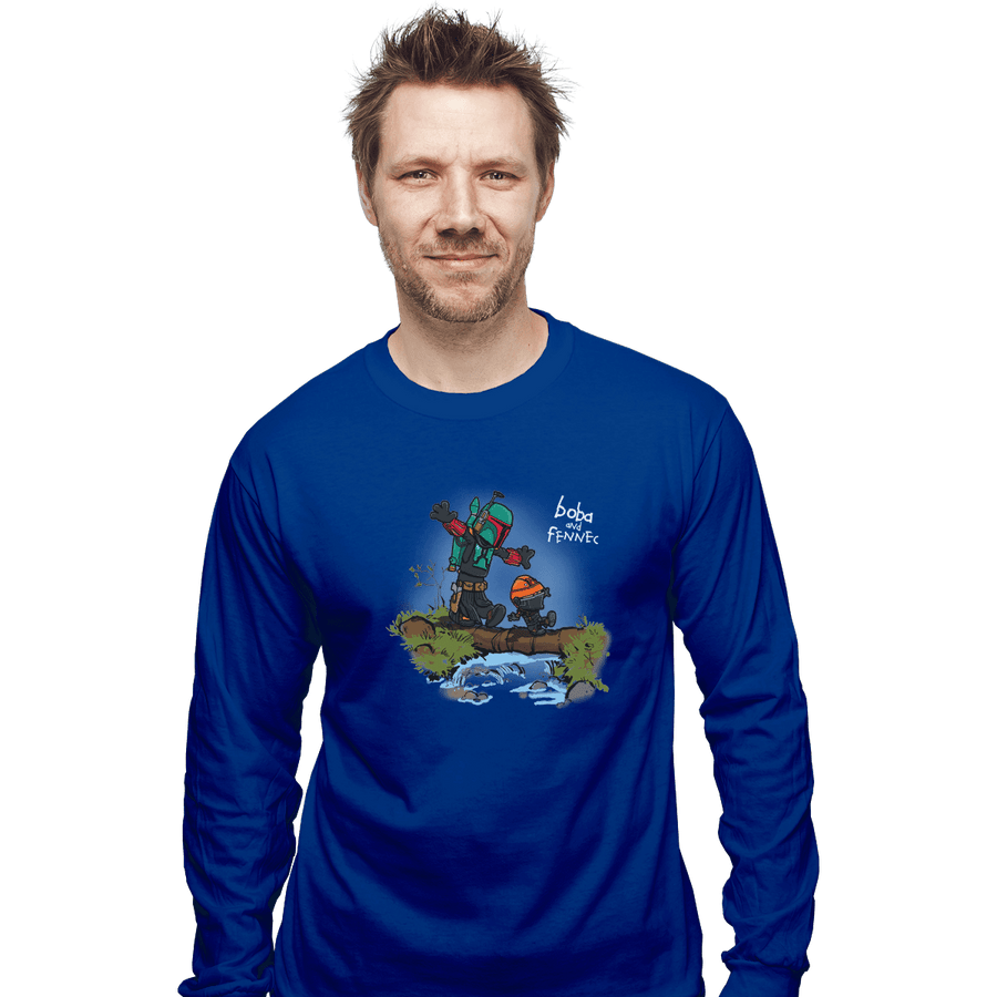 Shirts Long Sleeve Shirts, Unisex / Small / Royal Blue Boba And Fennec