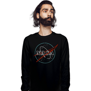 Shirts Long Sleeve Shirts, Unisex / Small / Black Neon NASA