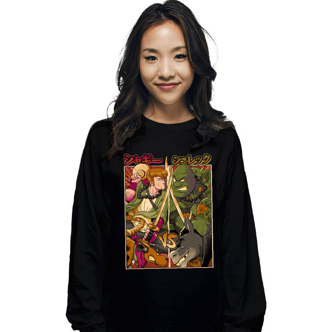 Daily_Deal_Shirts Long Sleeve Shirts, Unisex / Small / Black Samurai Sukubi vs Shurekku