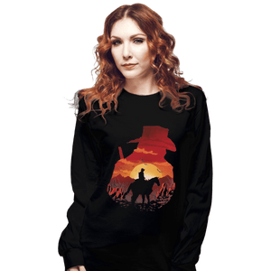 Shirts Long Sleeve Shirts, Unisex / Small / Black Red Sunset