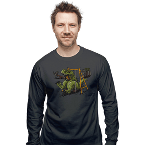 Shirts Long Sleeve Shirts, Unisex / Small / Charcoal Jurassic Park