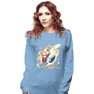 Daily_Deal_Shirts Long Sleeve Shirts, Unisex / Small / Powder Blue Sailor Bird