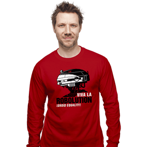 Shirts Long Sleeve Shirts, Unisex / Small / Red Viva La Robolution