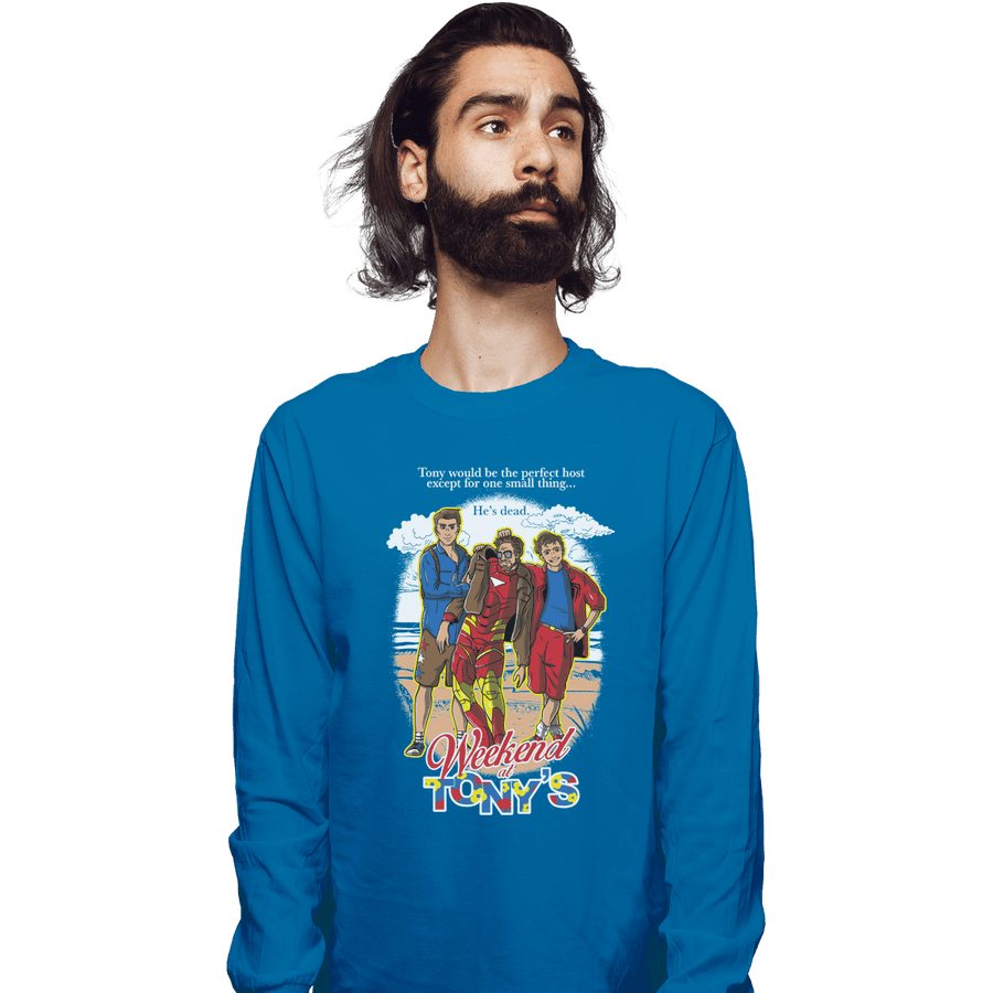 Shirts Long Sleeve Shirts, Unisex / Small / Sapphire Weekend at Tony's