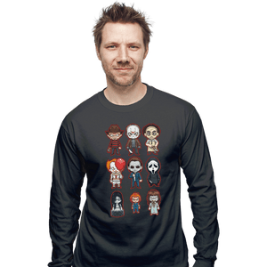 Daily_Deal_Shirts Long Sleeve Shirts, Unisex / Small / Charcoal Chibi Horror