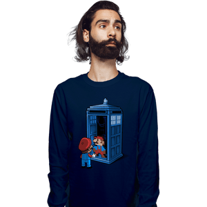 Shirts Long Sleeve Shirts, Unisex / Small / Navy Back To 8 Bits