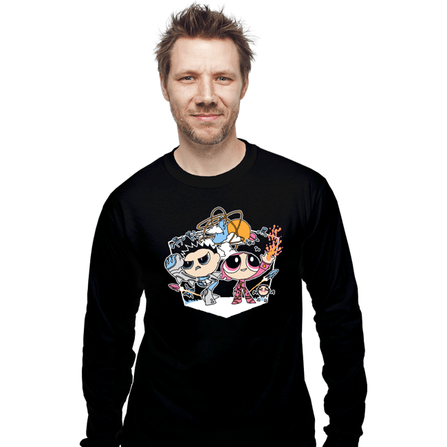 Secret_Shirts Long Sleeve Shirts, Unisex / Small / Black Shark & Lava
