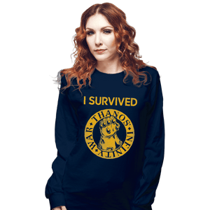 Shirts Long Sleeve Shirts, Unisex / Small / Navy Infinity War Survivor