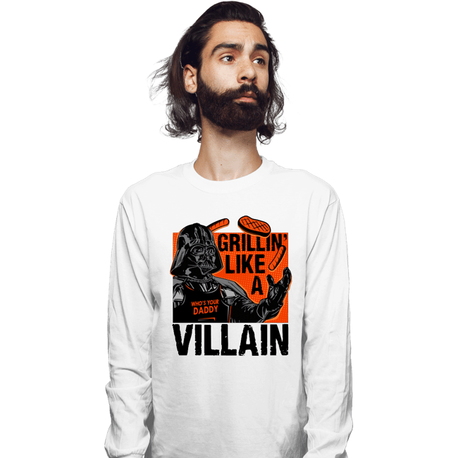 Secret_Shirts Long Sleeve Shirts, Unisex / Small / White Grillin Villain