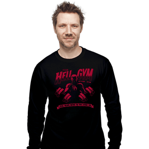 Daily_Deal_Shirts Long Sleeve Shirts, Unisex / Small / Black Hell Gym