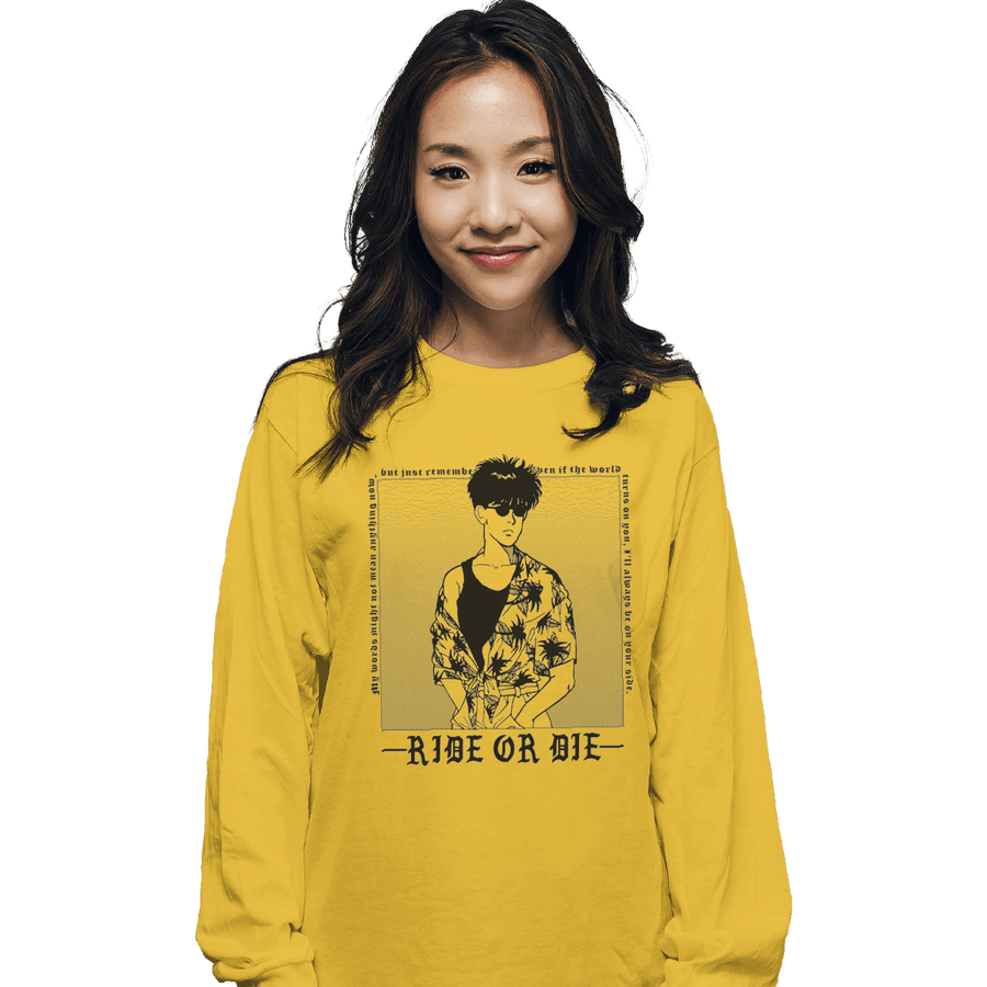 Shirts Long Sleeve Shirts, Unisex / Small / Gold Ride Or Die