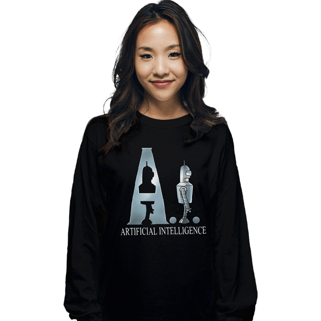 Daily_Deal_Shirts Long Sleeve Shirts, Unisex / Small / Black Artificial Intelligence
