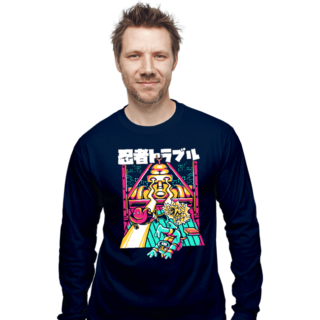 Daily_Deal_Shirts Long Sleeve Shirts, Unisex / Small / Navy Ninja Trouble