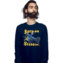 Load image into Gallery viewer, Shirts Long Sleeve Shirts, Unisex / Small / Navy Keep On Stabbin&#39;
