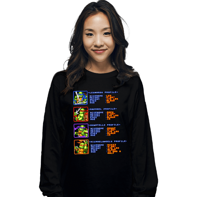 Secret_Shirts Long Sleeve Shirts, Unisex / Small / Black TMNT Profiles